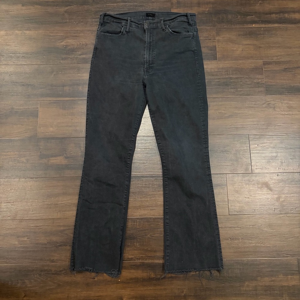 MOTHER Women's Black Ankle Crop Jeans
